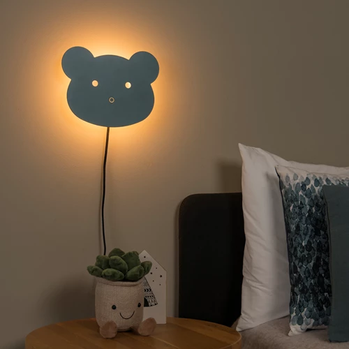 Lucide CHARLIE - Wandleuchte Kinderzimmer - LED Dim. - 1x7W 2700K - Blau - Atmosphäre 1